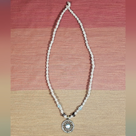 Sun Pendant Hemp Necklace - Picture 2 of 8